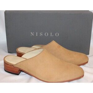 NISOLO Mariella Nubuck Slide Slip-on Mules Tan‎ Women's 9.5 NIB